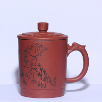 【子冶】虎虎生威 原矿底槽青 紫砂杯 茶杯 宜兴紫砂壶 手工茶具 正品460毫升