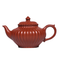 子冶筋纹笑樱壶精工原矿大红袍宜兴紫砂壶名家全手工纯手工套装