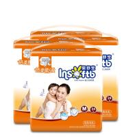 婴舒宝 婴儿纸尿裤 倍柔能吸 超透气 银钻M码中号24片*4包