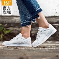 361°男鞋板鞋白色运动鞋男361°女士鞋皮面防水黑色板鞋小白鞋子