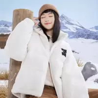 361°暖fufu 羽绒服女冬季新款短款加厚保暖女士羊羔绒运动外套