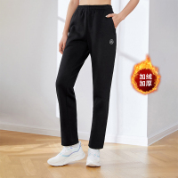 361°运动长裤女宽松直筒敞口休闲长裤加绒保暖针织卫裤裤子