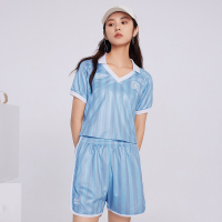 小刘鸭丨361°运动t恤女夏季新款女士V领翻领短袖透气短款运动服