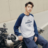 361°运动卫衣男女同款新款情侣拼色圆领套头卫衣宽松休闲服