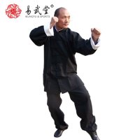 易武堂太极服亚麻 中式武术服功夫服装 李小龙款男女春秋冬黑白色双层 厂家直销