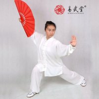 正品易武堂太极服佳佳棉练功服男女透气不皱武术晨练服装 白色 厂家直销