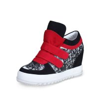 特丽雅 2014秋新款高帮鞋坡跟内增高女单鞋休闲运动潮鞋