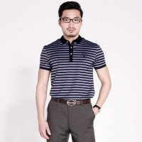 圣吉卡丹 春夏新款男士时尚休闲T恤翻领拼接领口袖口短袖T恤SET270500-17