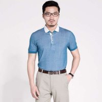 圣吉卡丹 春夏男士新款时尚休闲拼接翻领短袖T恤 短袖衬衫SET270070-38