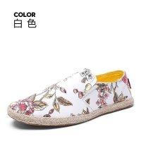 夏季休闲潮鞋透气男鞋老北京布鞋男帆布运动板鞋男一脚蹬懒人鞋子