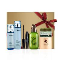 兰芝水凝水乳 马油膏 小青猪面膜6件套装 新年礼盒