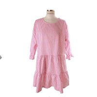 CHERRYVILLE/BYLEMI FRILL/2015新品,褶皱边连衣裙,褶皱袖口,条纹/连衣裙/均码 P15032