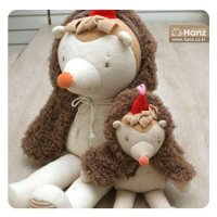 [Hanz]手工制作有机（S）斗篷刺猬娃娃35cm