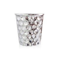 [AROMACO]蜂窝型许愿银色蜡烛杯6.7*7cm
