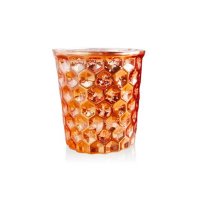 [AROMACO]蜂窝型许愿橘黄蜡烛杯6.7*7cm