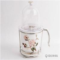 [GOLDERN BELL]白玫瑰带落水槽盖子陶瓷筷筒架+盖子170*130*160mm（连盖子约310