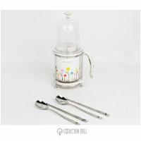 [GOLDERN BELL]带落水槽盖子陶瓷筷筒架+2副勺筷筷筒架：160*120*155mm 盖子： 129*164