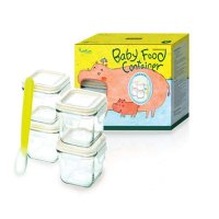 [Glasslock]儿童系列迷你正方形可爱保鲜盒4件装