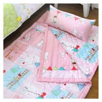 [MODERN.I]淘气娃娃粉色梯子幼儿床上用品四件套薄被160*210枕套30*70地毯105*170