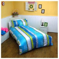 [MODERN.I]阳光光线条纹造型拉链被子床垫套枕套三件套