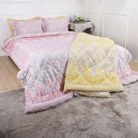 [IRIS]粉色印花纤维毯子155cm x 210cm