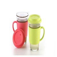 [Glasslock]耐热钢化玻璃带盖2只装水杯500ml*2