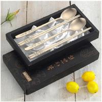 [Sammi]铜质传统梅花勺筷勺子/筷子:长22cm 盒子:长26cm 宽15cm