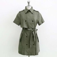 [Naning9]Aran ops/2015春夏新款韩国时尚风衣优雅系带连衣裙