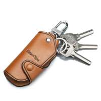 SmartYou头层牛皮钥匙包真皮钥匙扣 双环设计 车钥匙包