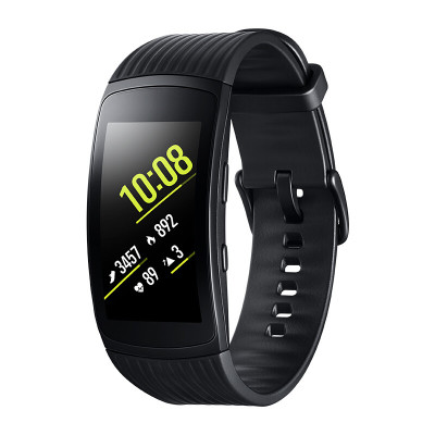 三星(SAMSUNG)Gear Fit2 Pro智能手环50米防水游泳监测内置GPS运动监测手环智能提醒心率手表黑色长款