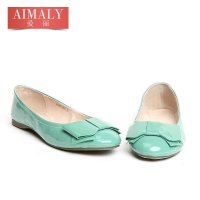 AIMALY爱丽2014新款甜美平底浅口舒适女鞋蝴蝶结软底圆头平跟单鞋 AF6620