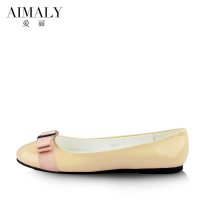 爱丽2014秋季新款甜美真皮平底女鞋单鞋 软底浅口圆头平跟单鞋女 0061-1