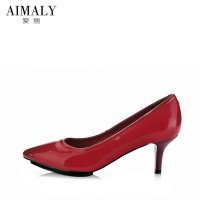 爱丽新款秋季女鞋 真皮女士高跟鞋 防水台牛皮高跟通勤职业单鞋女 A14-1015