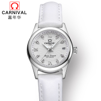 瑞士嘉年华CARNIVAL手表 新款全自动机械表 女士日历夜光防水女表休闲时尚商务手表金属精钢表带品牌女神表183-女款