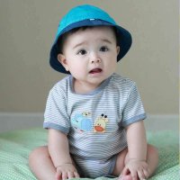 李宁母婴 婴幼童爬服 条纹布料 卡通图案 多色可选