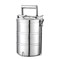 家兴16cm格格香三格双层提锅 食品级不绣钢提锅 3食格层 密封 防漏 装饭 装汤 装面食 冷热皆宜