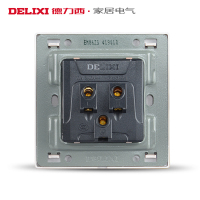 【官方旗舰店】德力西DELIXI 86型 拉丝香槟金10只5孔开关面板二三插 五孔PVC插座面板电源插座