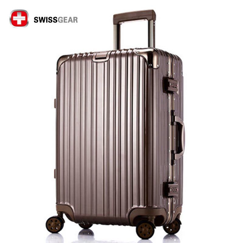 瑞士军刀SWISSGEAR新品l铝框拉杆箱 万向轮行李箱男女旅行箱密码箱韩版登机箱 铝框箱 拉杆箱PC+ABS图片