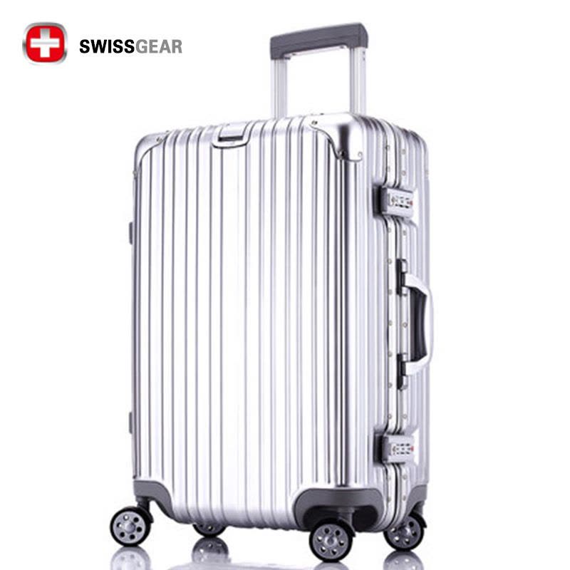 瑞士军刀SWISSGEAR新品l铝框拉杆箱 万向轮行李箱男女旅行箱密码箱韩版登机箱 铝框箱 拉杆箱PC+ABS图片