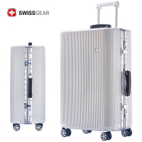 SWISSGEAR瑞士军刀十字系列PC+ABS万向轮拉杆箱复古登机箱男女通用万向轮铝框箱