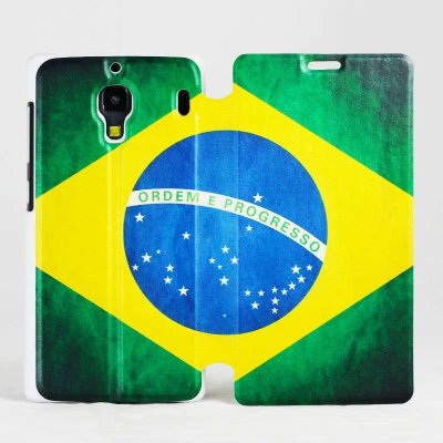鸣星行 世界杯时尚巴西国旗红米手机皮套