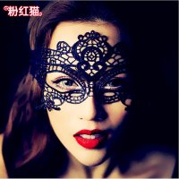 粉红猫蕾丝眼罩定型款情趣面纱面具饰品玩具配饰品女用夜店派对酒吧女王SM成人用品情趣用品