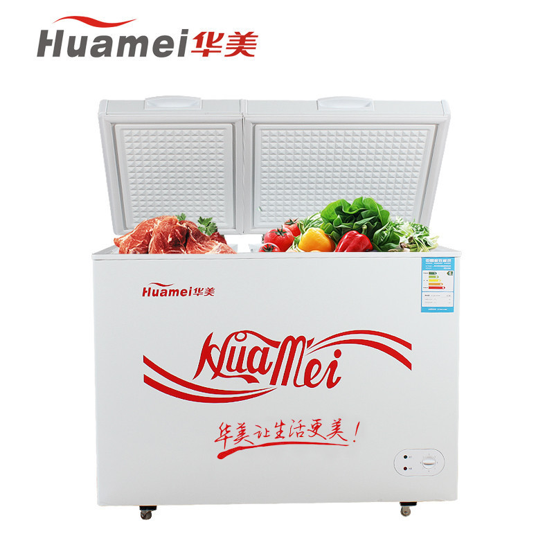 华美huameibcd236a236升顶开门双温卧式冷柜家用商用节能冷藏冷冻柜