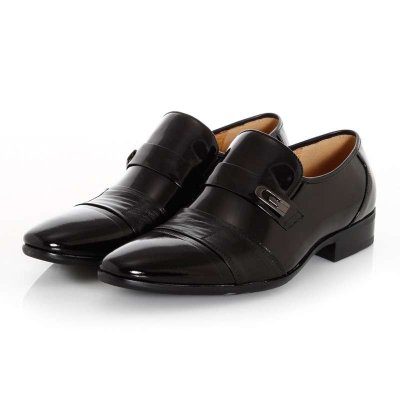 皮尔世绅 优质牛皮套脚平跟尖头商务皮鞋正装鞋A1310707