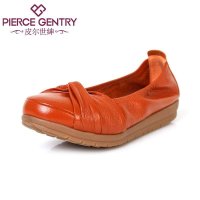 [包邮]818大促皮尔世绅妈妈鞋牛皮手工缝线蝴蝶结牛皮牛筋底 工作鞋平跟平底女单鞋A126962