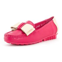 皮尔世绅2014新款牛皮手工缝线蝴蝶结甜美舒适户外逛街平跟女单鞋 A132005