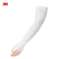 3M防-紫-外-线-防-护--袖--套 夏季长-款清凉透气吸汗男女通用开车骑行 防-晒 带护-手 白色