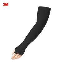 3M防-紫-外-线-防-护--袖--套 夏季长-款清凉透气吸汗男女通用开车骑行 防-晒 带护-手 黑色