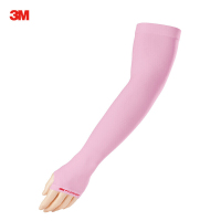 3M防-紫-外-线-防-护--袖--套 夏季长-款清凉透气吸汗男女通用开车骑行 防-晒 带护-手 粉色