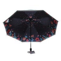 3M雨伞反光黑胶防晒小黑伞折叠胶囊伞晴雨两用防紫外线太阳遮阳伞 小印花